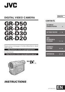 JVC GR D 21 EK manual. Camera Instructions.